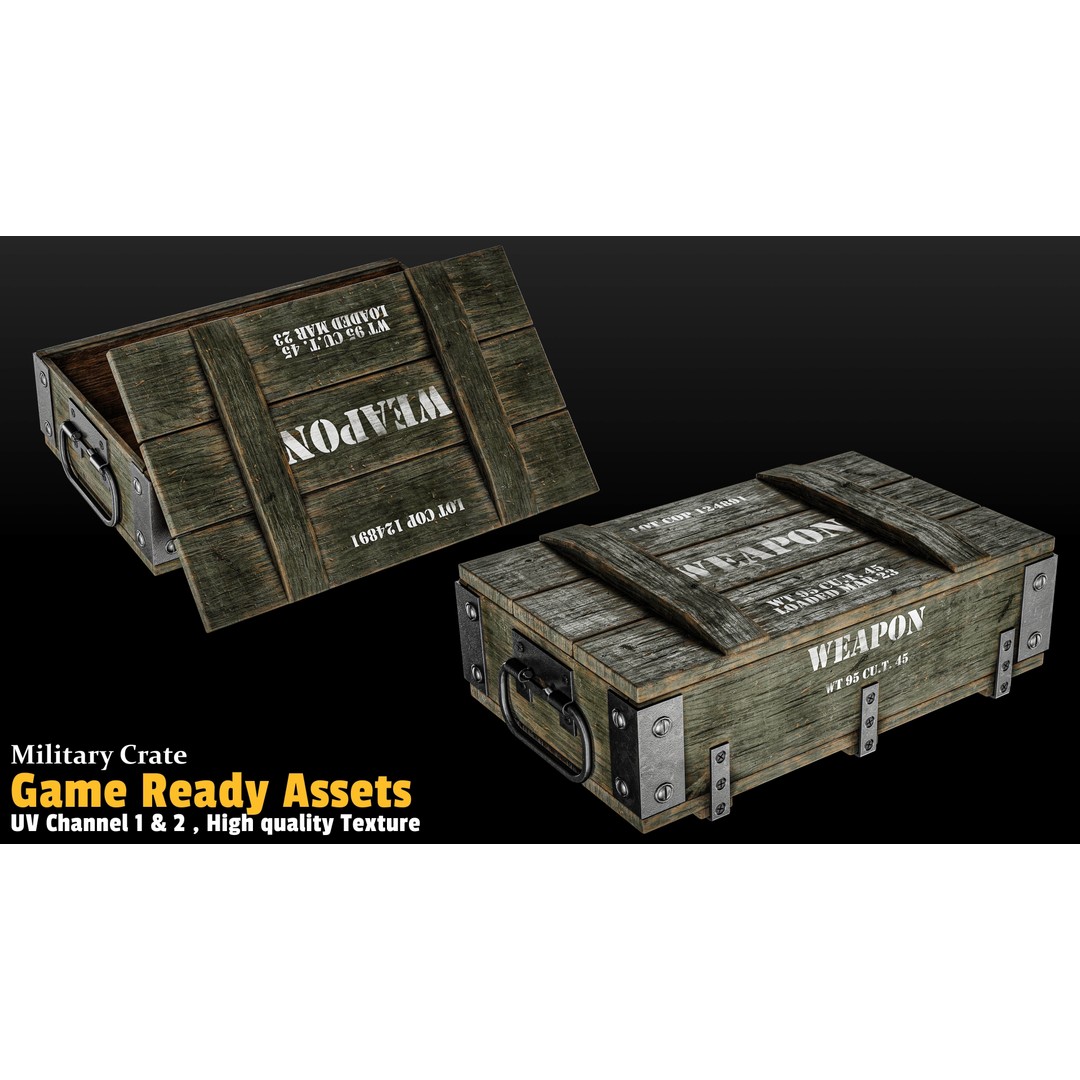 17 Crate 3D Model – Mid Poly Game Asset with PBR Textures, FBX/OBJ - View 14