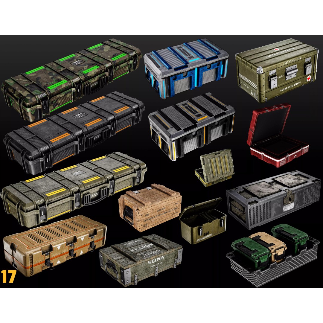 17 Crate 3D Model – Mid Poly Game Asset with PBR Textures, FBX/OBJ - View 2