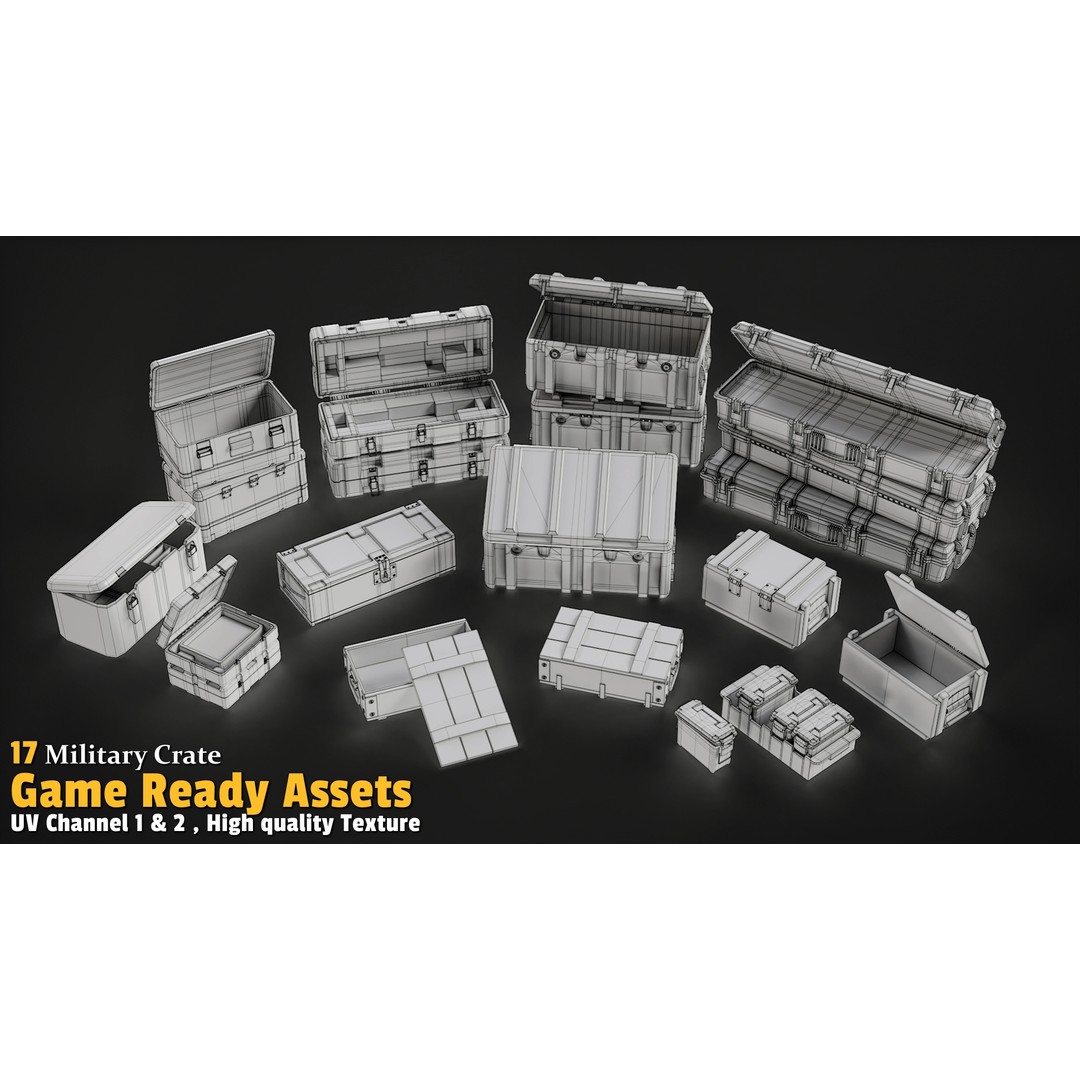 17 Crate 3D Model – Mid Poly Game Asset with PBR Textures, FBX/OBJ - View 5