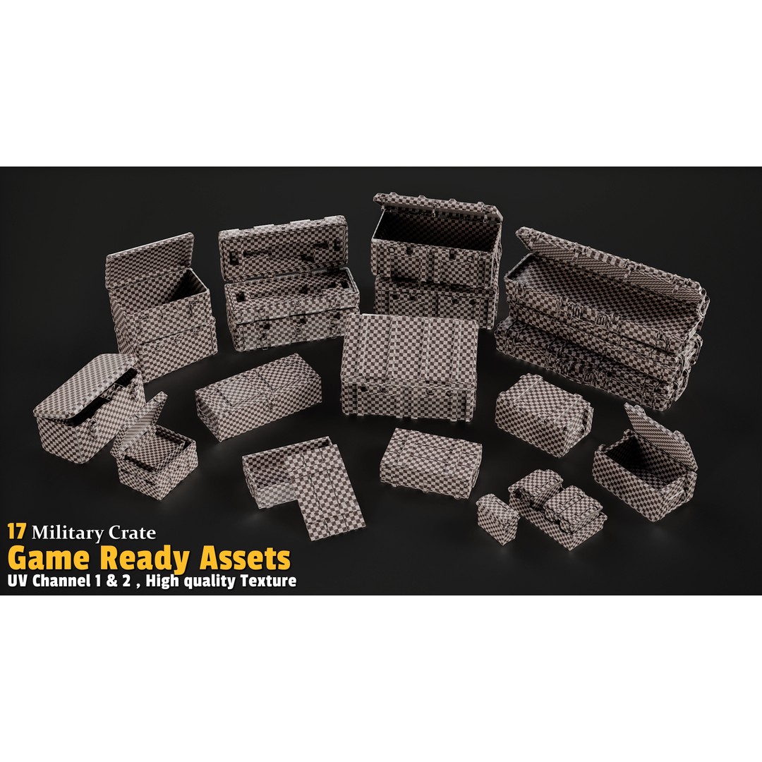 17 Crate 3D Model – Mid Poly Game Asset with PBR Textures, FBX/OBJ - View 6