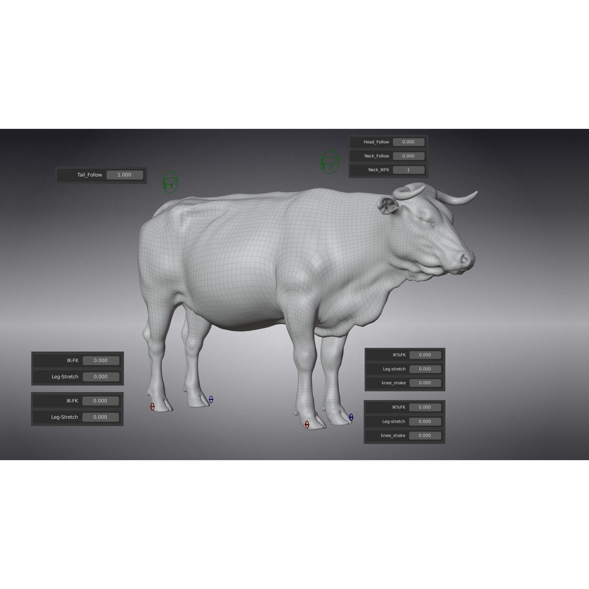 Cattle Cow - Animated Rigged Game-Ready 3D Model - View 29
