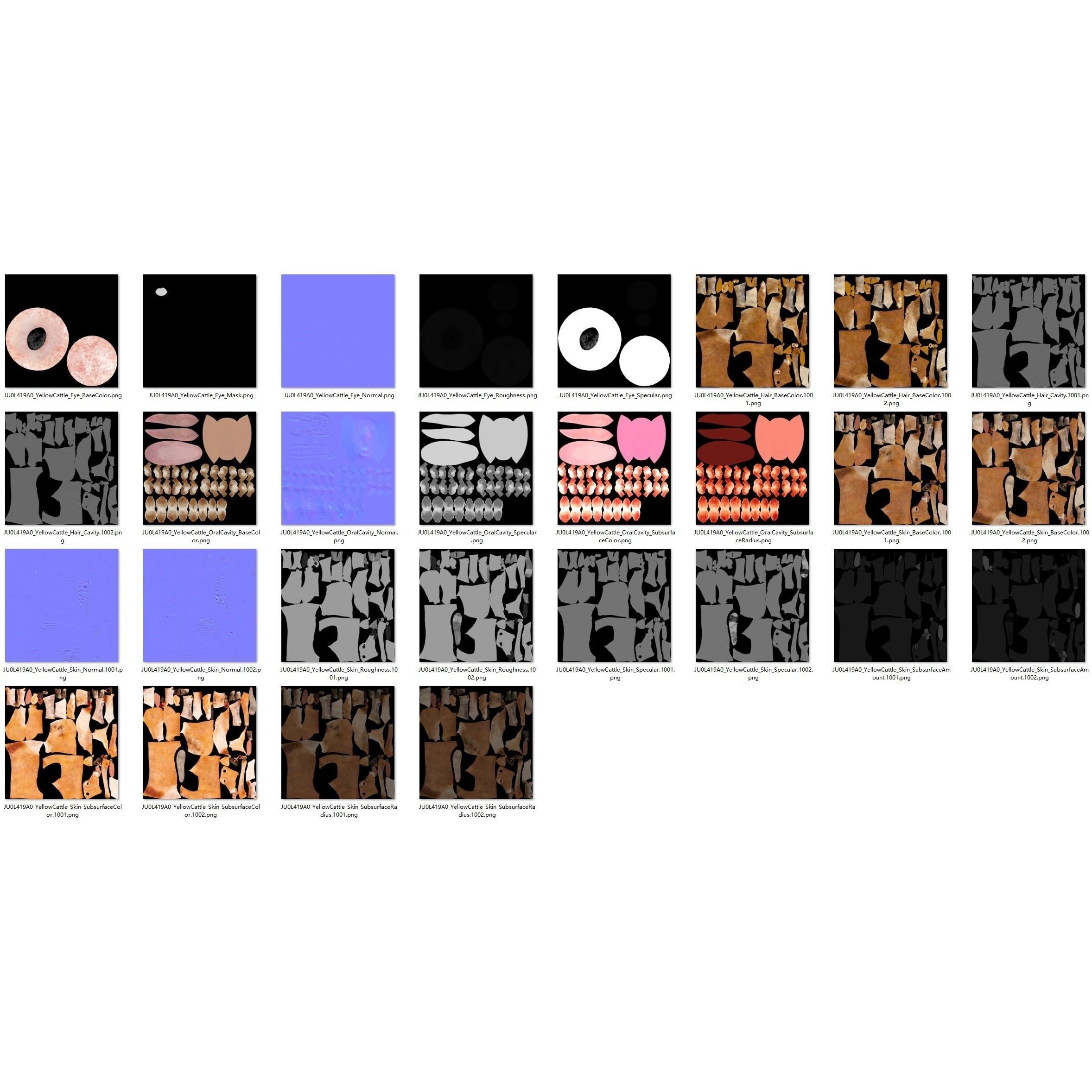 Cattle Cow - Animated Rigged Game-Ready 3D Model - View 35