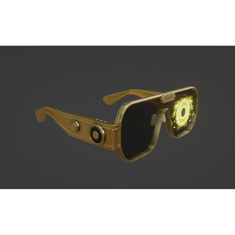Sci-Fi AR Glasses 3D Model – Low Poly PBR Device, FBX - View 3