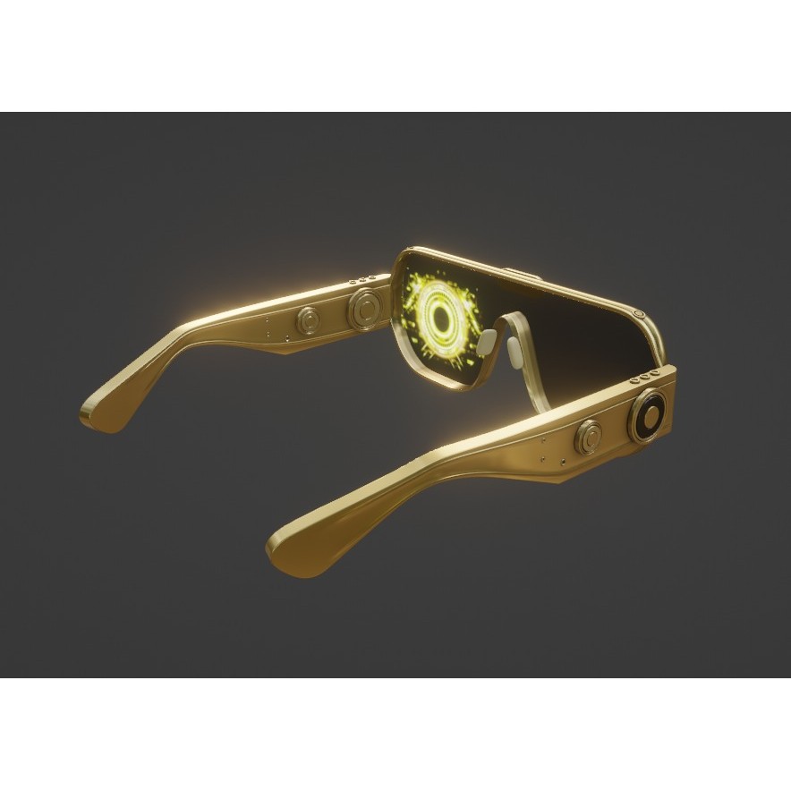 Sci-Fi AR Glasses 3D Model – Low Poly PBR Device, FBX - View 6