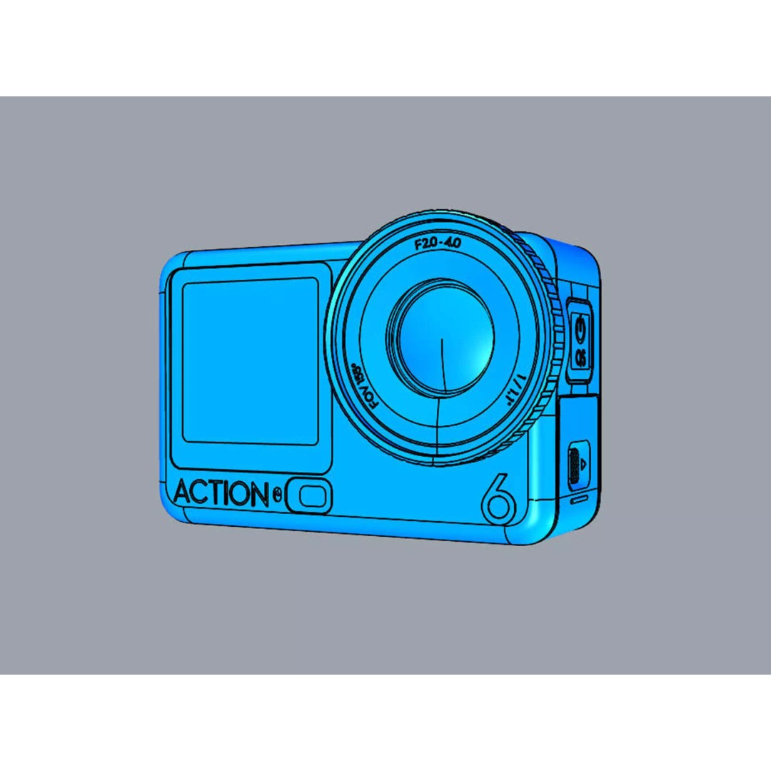 DJI Osmo Action 6 3D Model – Detailed Camera with Extension Rod Kit, FBX - View 16