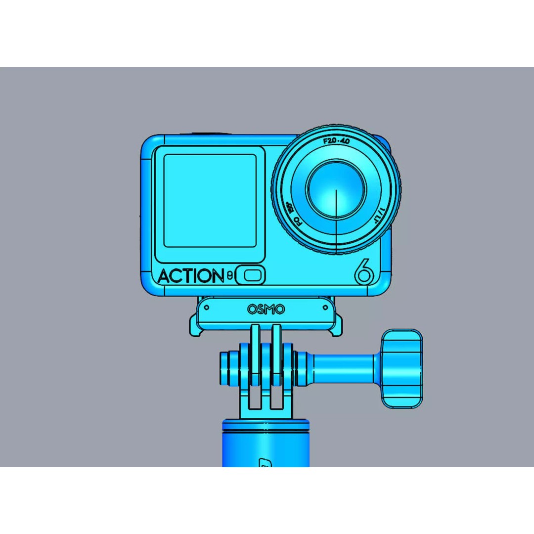 DJI Osmo Action 6 3D Model – Detailed Camera with Extension Rod Kit, FBX - View 19