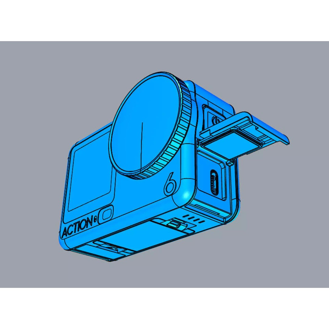 DJI Osmo Action 6 3D Model – Detailed Camera with Extension Rod Kit, FBX - View 22