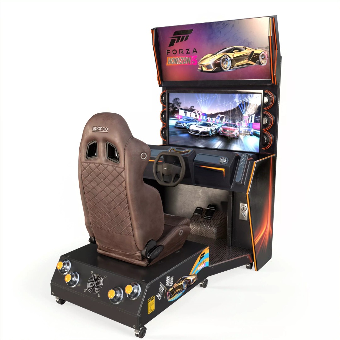 Car Racing Arcade Machine 3D Model – PBR Textures, FBX & OBJ Formats