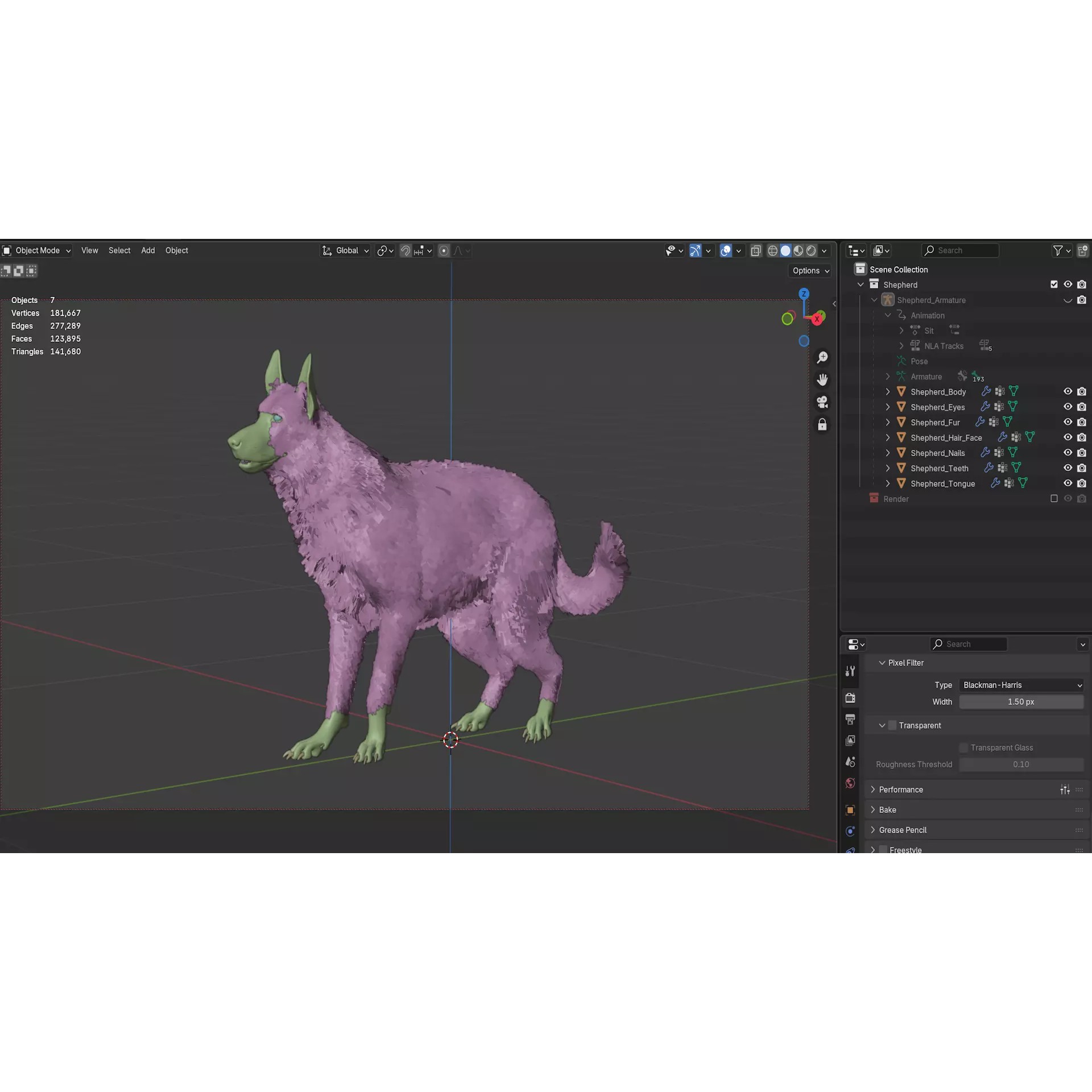 Shepherd German - Low-Poly Game-Ready 3D Model - View 14