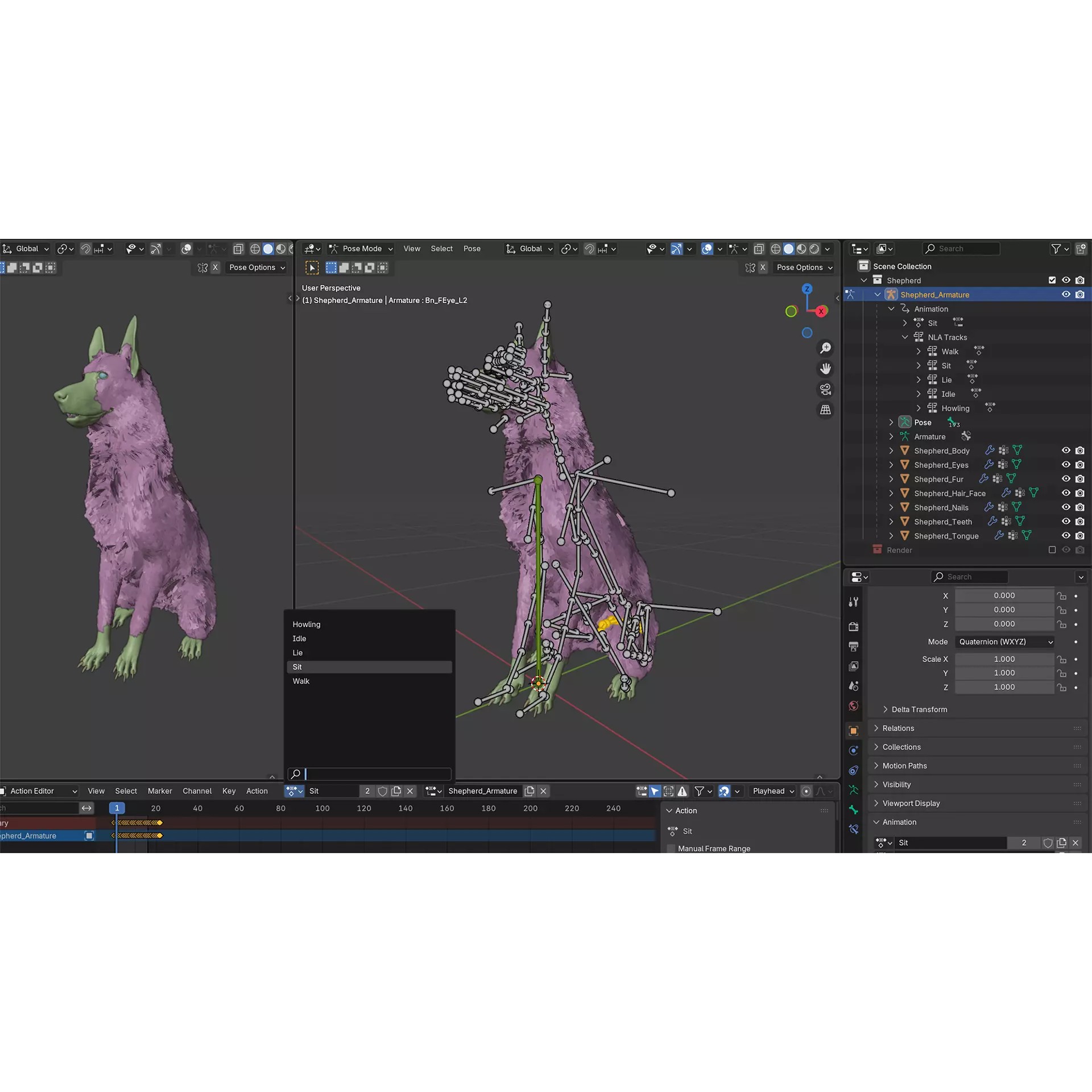 Shepherd German - Low-Poly Game-Ready 3D Model - View 15