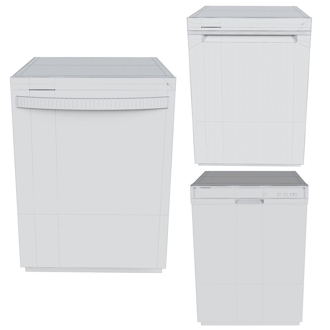 Whirlpool Dishwasher Collection 3D Model – High-Quality Appliance Asset, FBX, OBJ - View 9