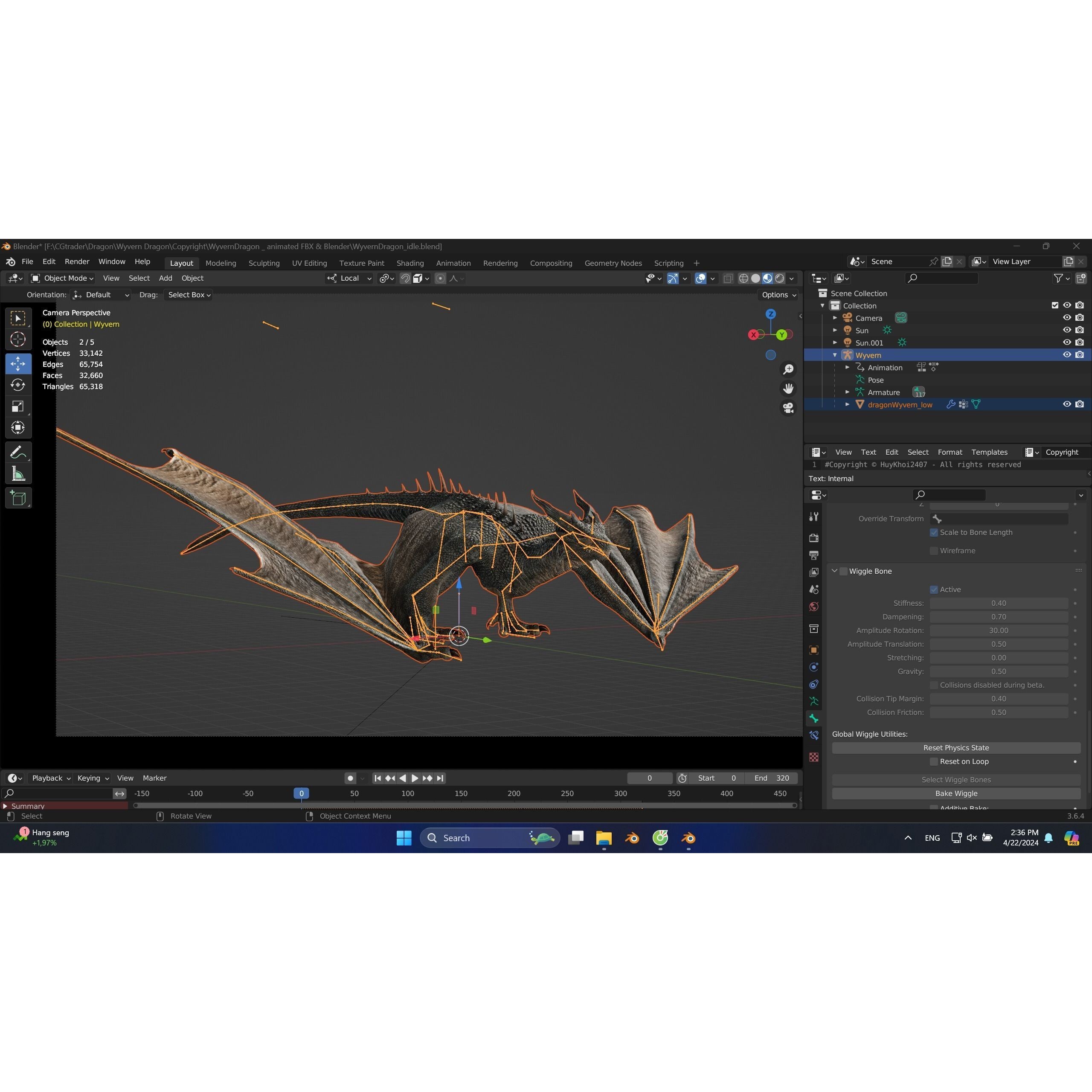 Dragon Wyvern - Low-Poly Game-Ready 3D Model - View 16