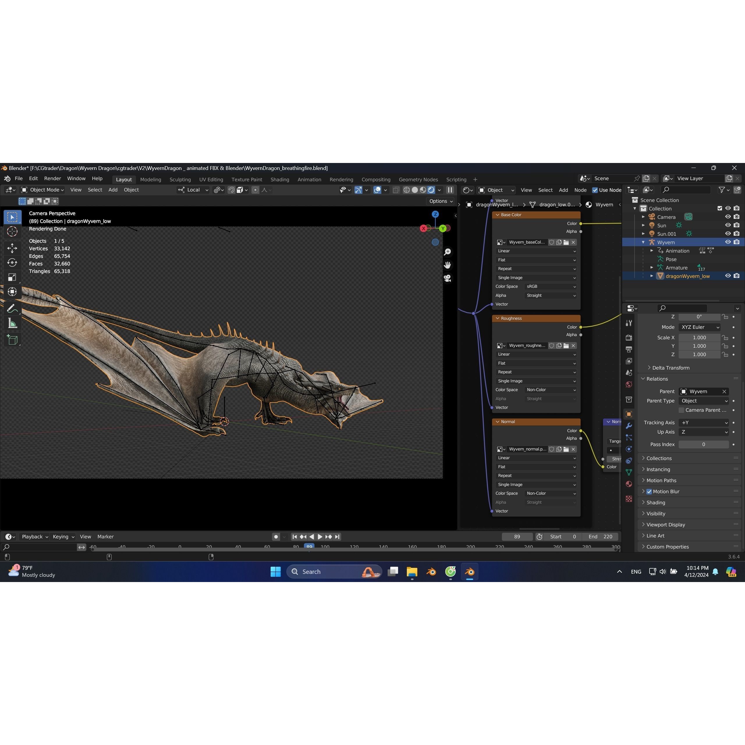 Dragon Wyvern - Low-Poly Game-Ready 3D Model - View 18