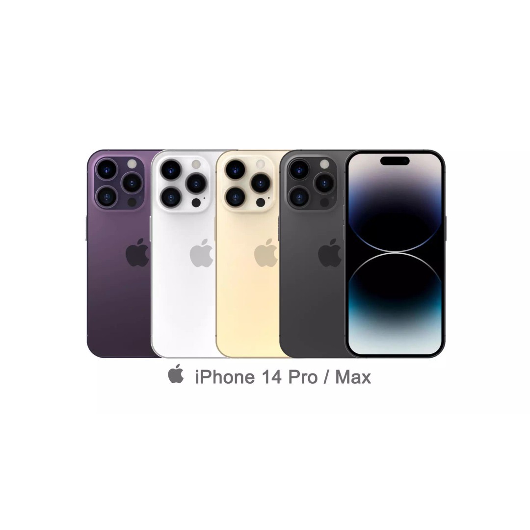 Apple iPhone 14 Pro 3D Model – High Poly PBR Asset, FBX, OBJ - View 2