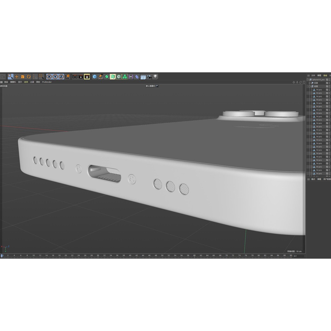 Apple iPhone 14 Pro 3D Model – High-Quality Mobile Phone Asset, FBX, OBJ - View 25