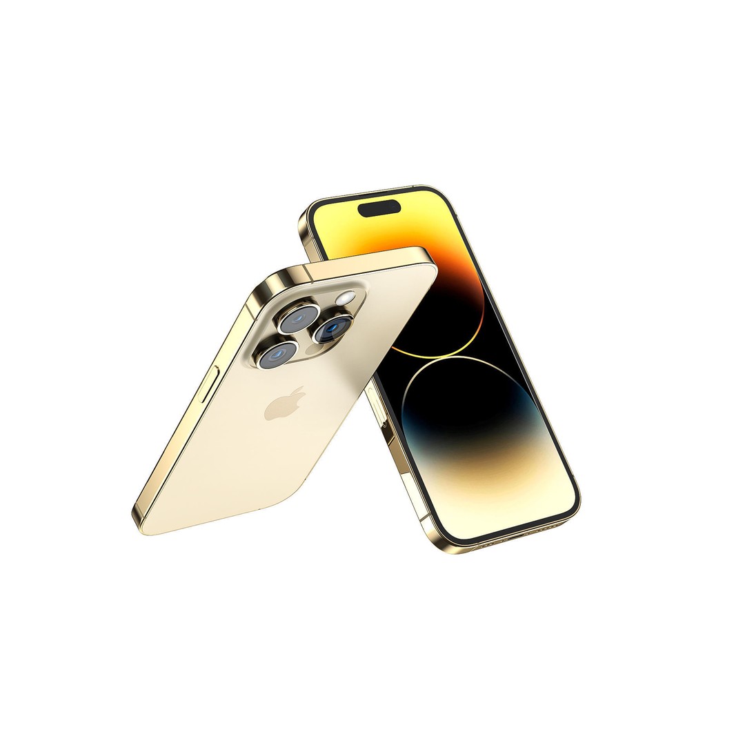 Apple iPhone 14 Pro 3D Model – High-Quality Mobile Phone Asset, FBX, OBJ - View 3