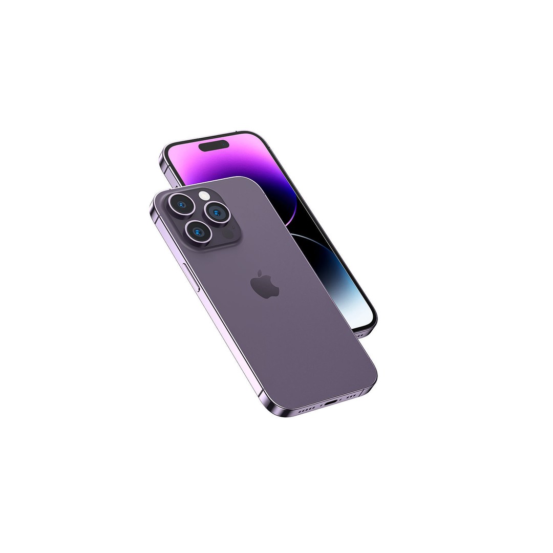 Apple iPhone 14 Pro 3D Model – High-Quality Mobile Phone Asset, FBX, OBJ - View 7