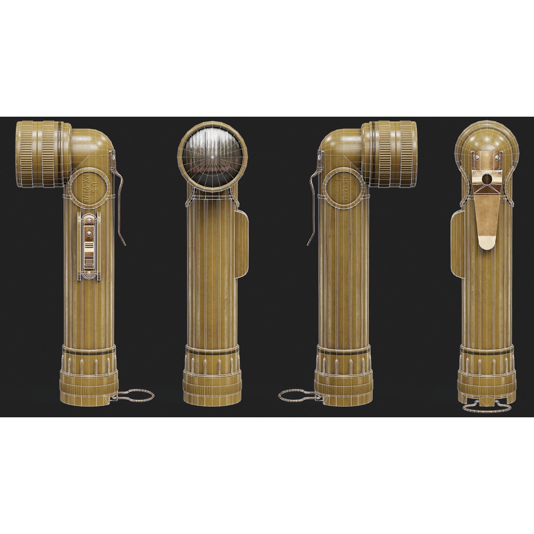 FlashLight 2 3D Model – Low Poly PBR Game Asset, FBX, OBJ