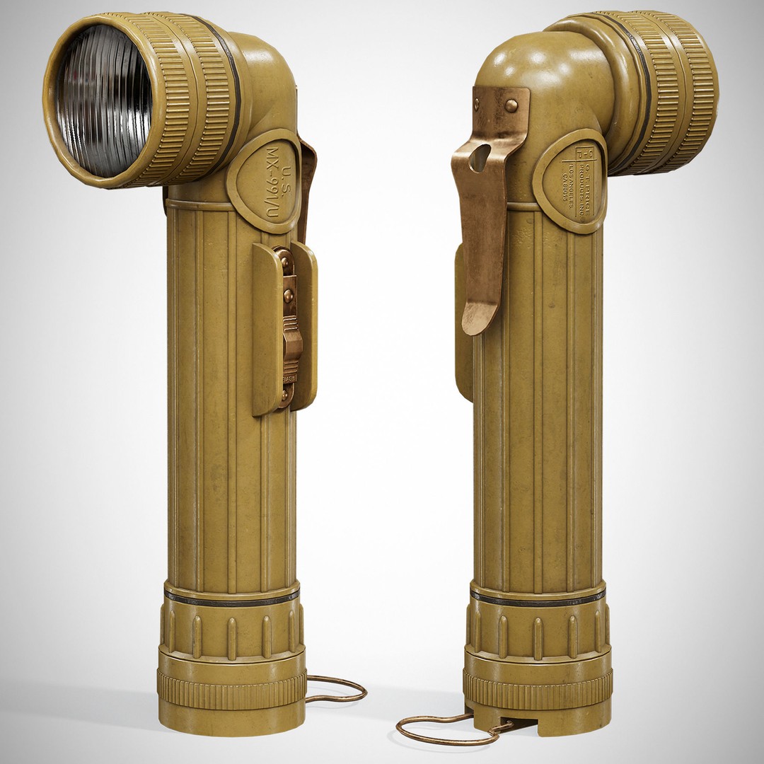 FlashLight 2 3D Model – Low Poly PBR Game Asset, FBX, OBJ - View 3