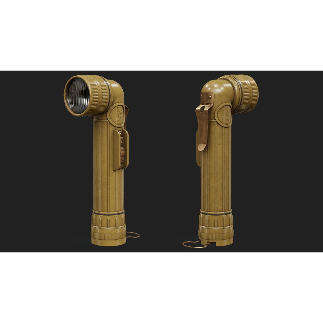 FlashLight 2 3D Model – Low Poly PBR Game Asset, FBX, OBJ - View 4