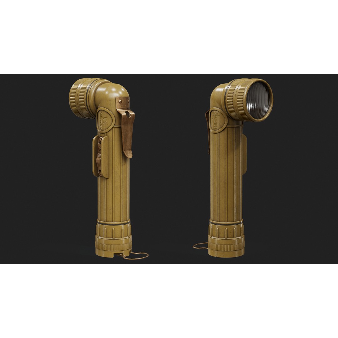 FlashLight 2 3D Model – Low Poly PBR Game Asset, FBX, OBJ - View 6