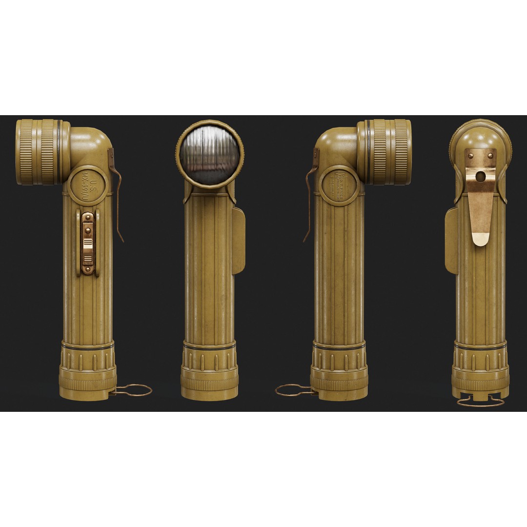 FlashLight 2 3D Model – Low Poly PBR Game Asset, FBX, OBJ - View 8