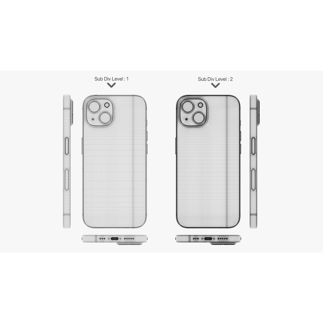 iPhone 15 & 15 Plus Black 3D Model – High Poly PBR Asset, FBX & OBJ