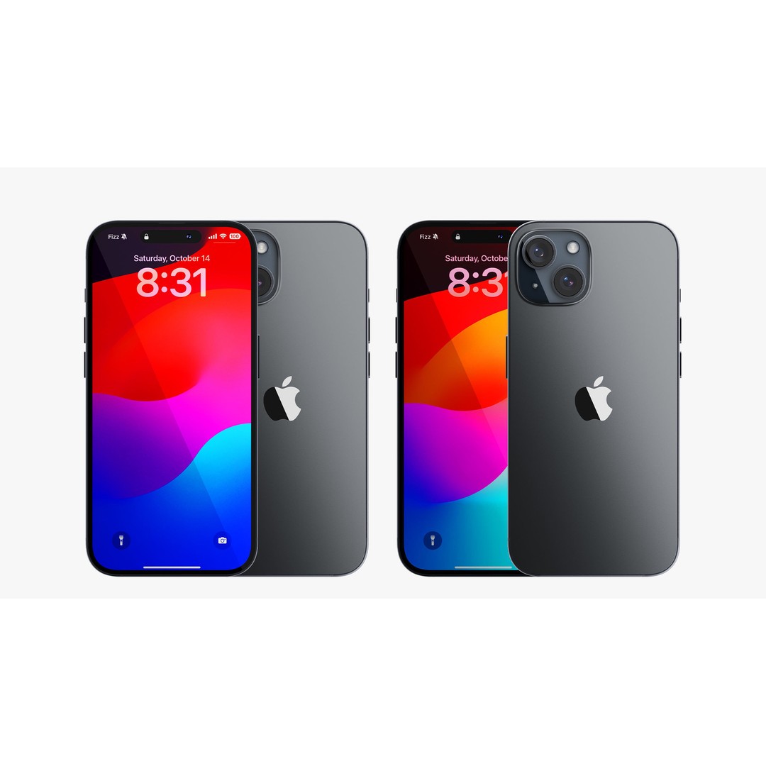 iPhone 15 & 15 Plus Black 3D Model – High Poly PBR Asset, FBX & OBJ - View 10