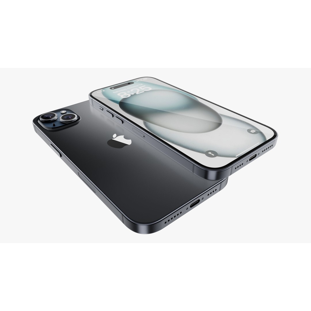 iPhone 15 & 15 Plus Black 3D Model – High Poly PBR Asset, FBX & OBJ - View 16