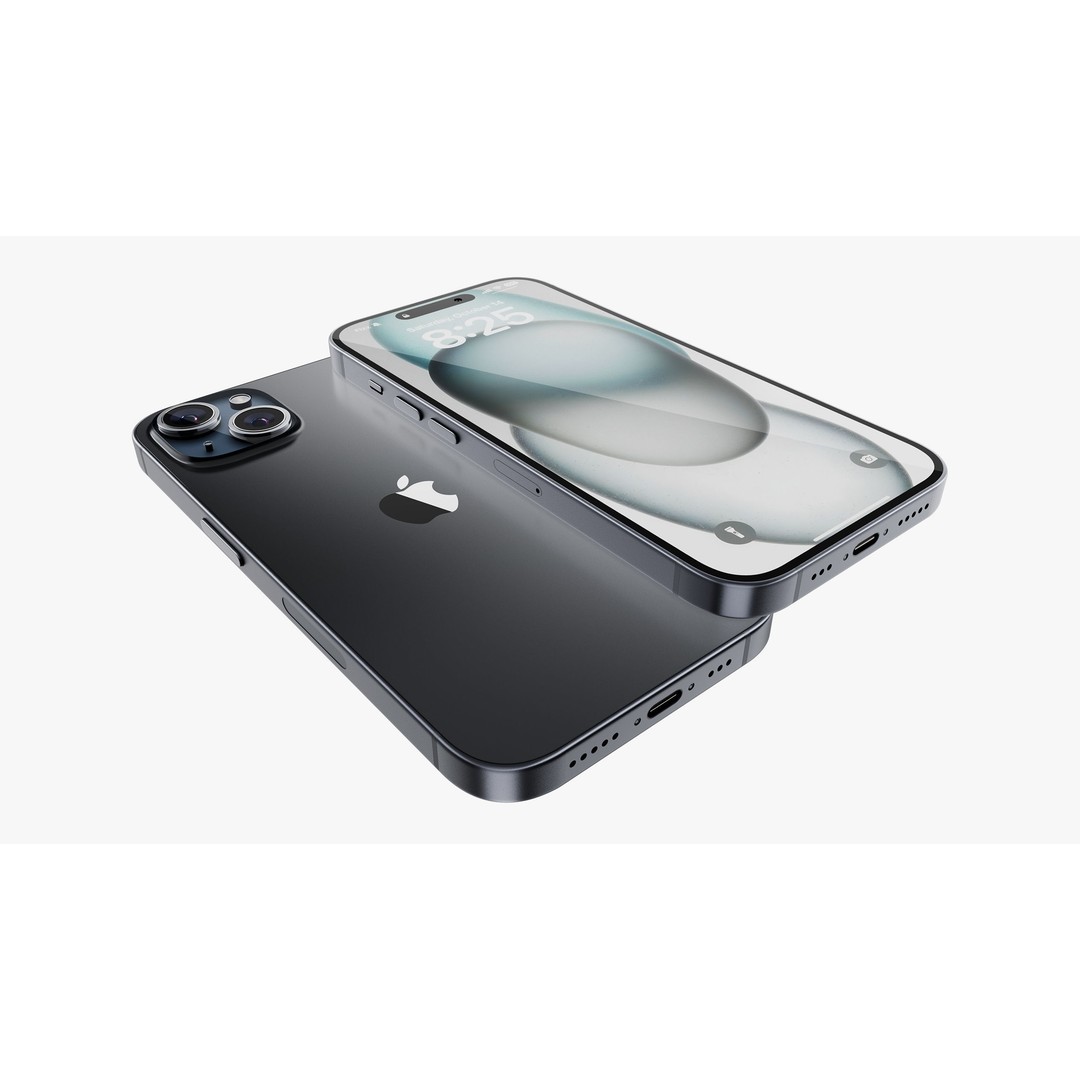 iPhone 15 & 15 Plus Black 3D Model – High Poly PBR Asset, FBX & OBJ - View 20