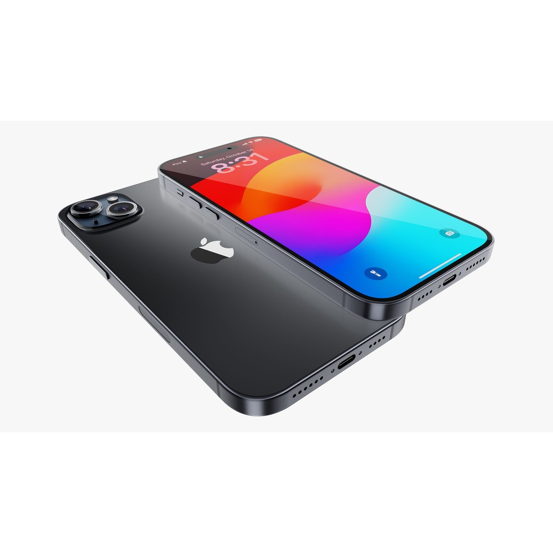 iPhone 15 & 15 Plus Black 3D Model – High Poly PBR Asset, FBX & OBJ - View 24