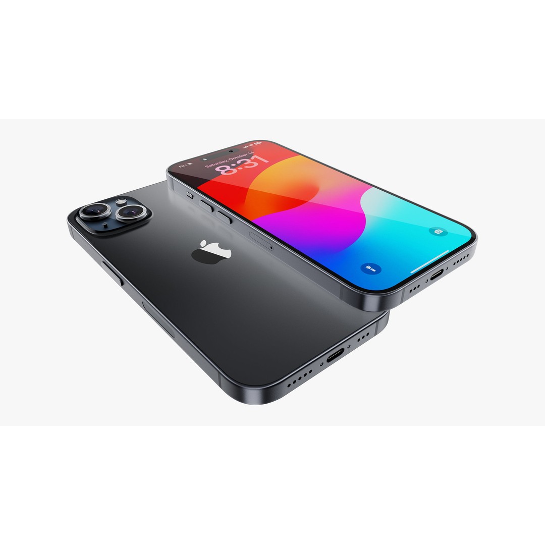 iPhone 15 & 15 Plus Black 3D Model – High Poly PBR Asset, FBX & OBJ - View 28