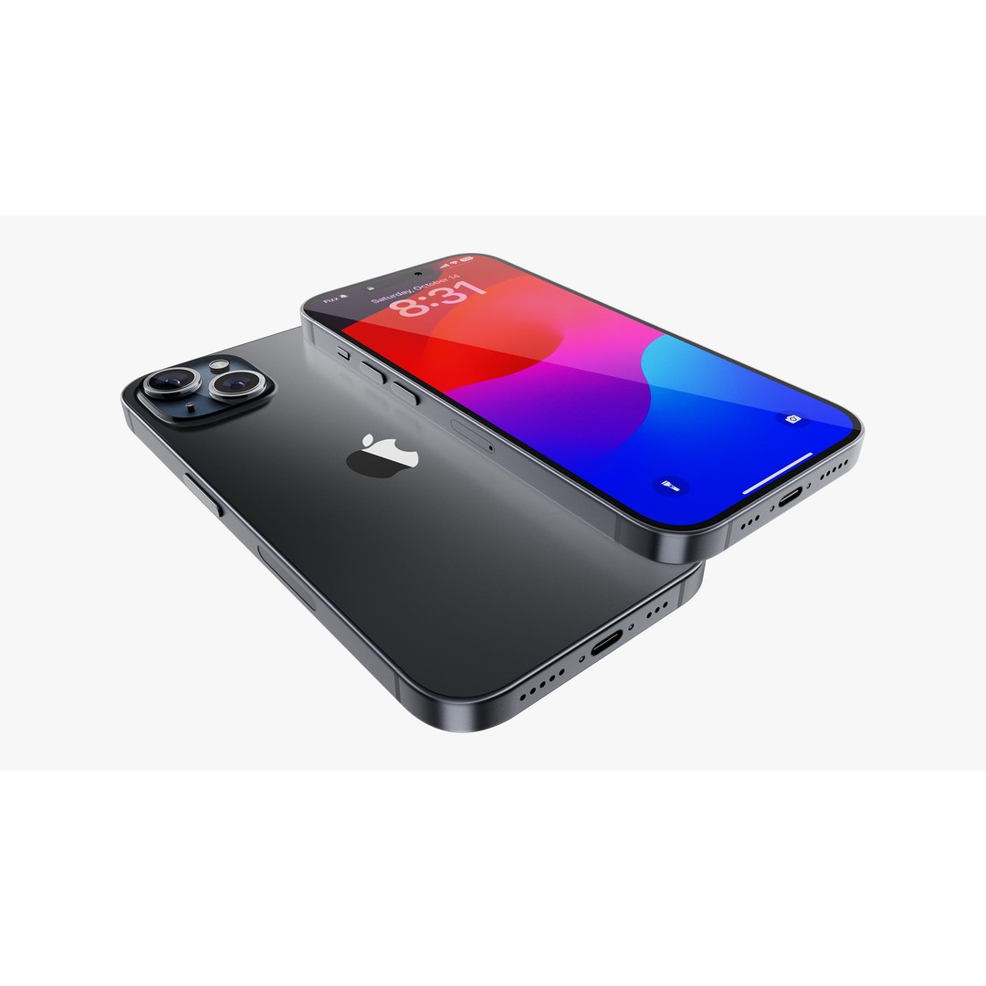 iPhone 15 & 15 Plus Black 3D Model – High Poly PBR Asset, FBX & OBJ - View 36