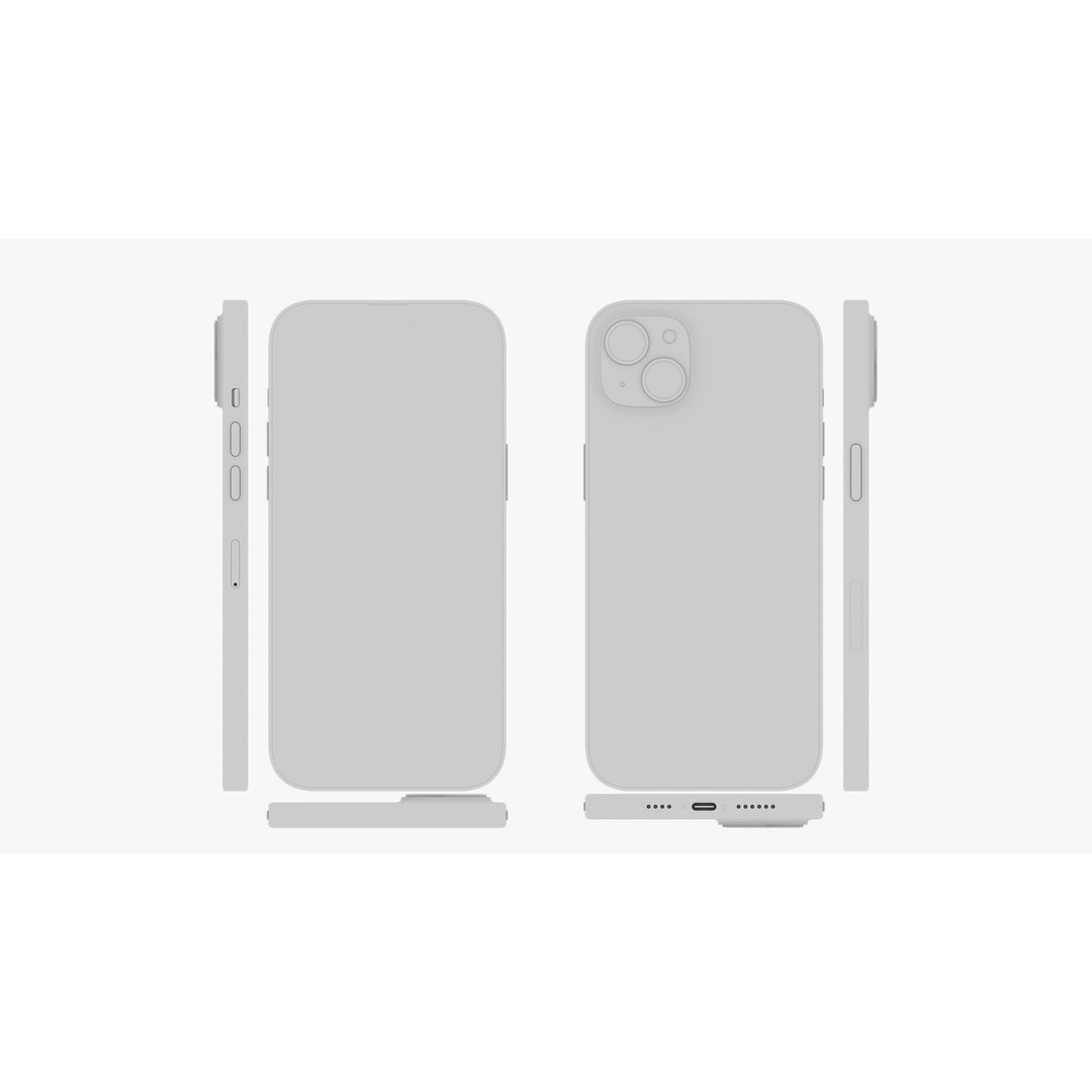 iPhone 15 & 15 Plus Black 3D Model – High Poly PBR Asset, FBX & OBJ - View 37