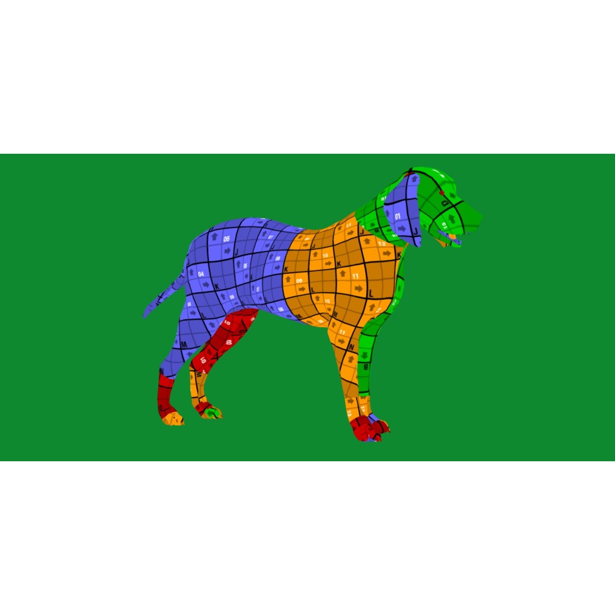 Grand Bleu De Gascogne Dog - Low-Poly Game-Ready 3D Model - View 24