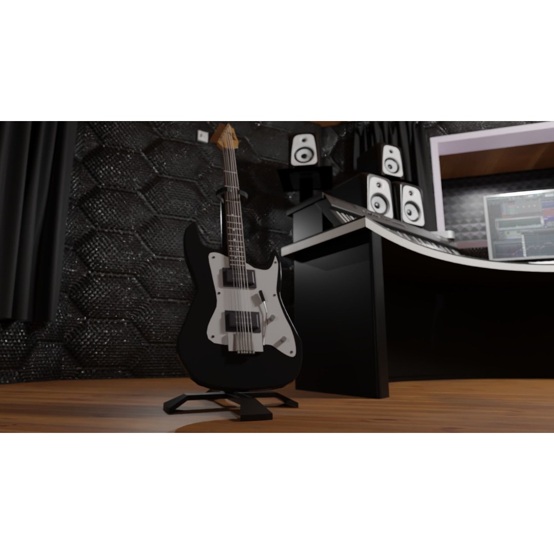 Recording Booth 3D Model – Detailed Interior Studio Asset, PBR, FBX - View 10