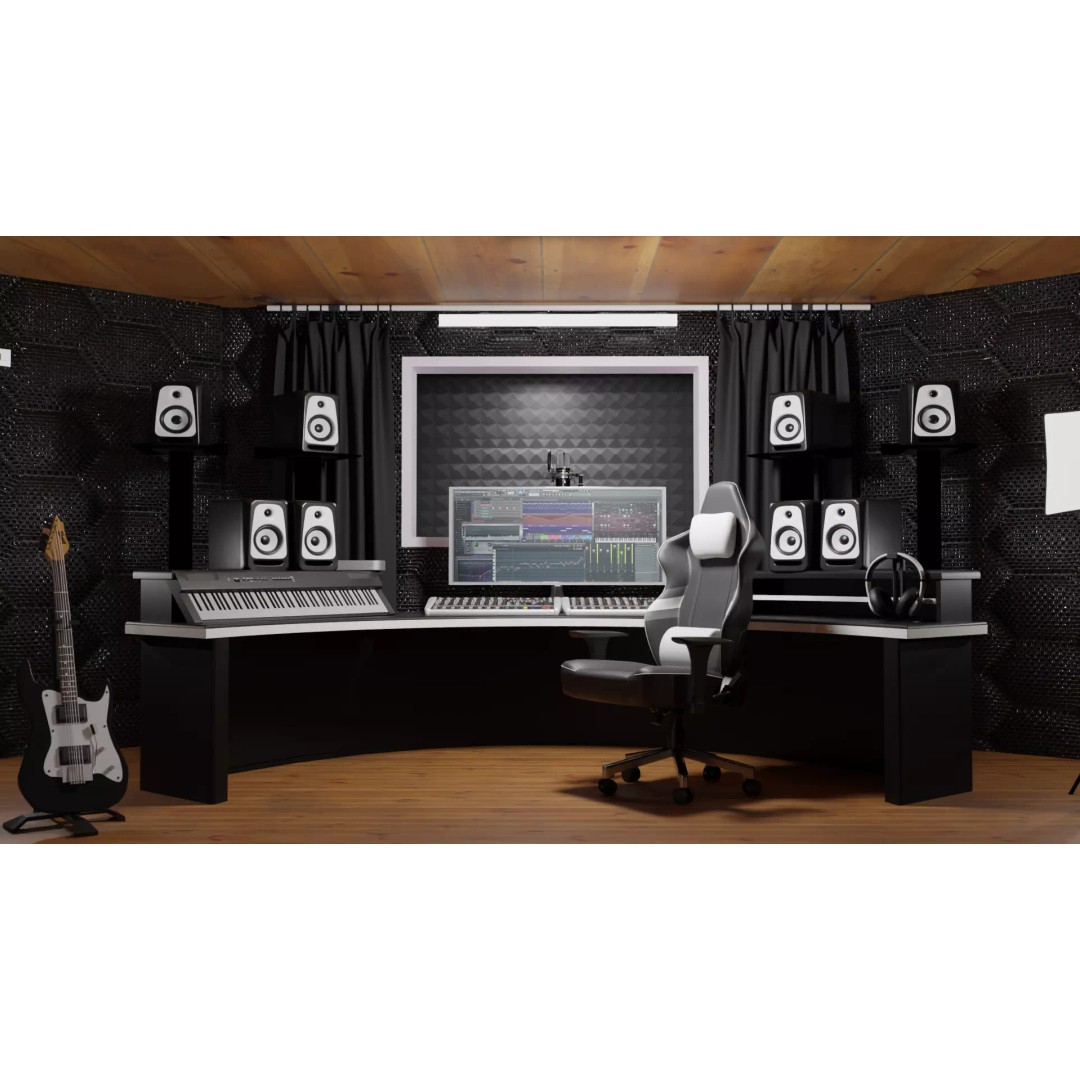 Recording Booth 3D Model – Detailed Interior Studio Asset, PBR, FBX - View 2