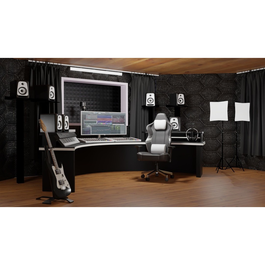 Recording Booth 3D Model – Detailed Interior Studio Asset, PBR, FBX - View 20
