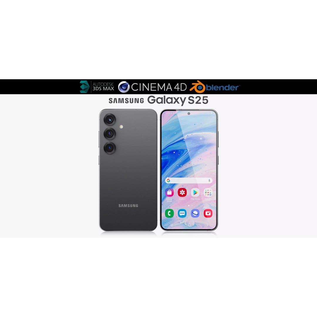 Samsung Galaxy S25 3D Model – Realistic Phone Asset, FBX, OBJ, Blender - View 2