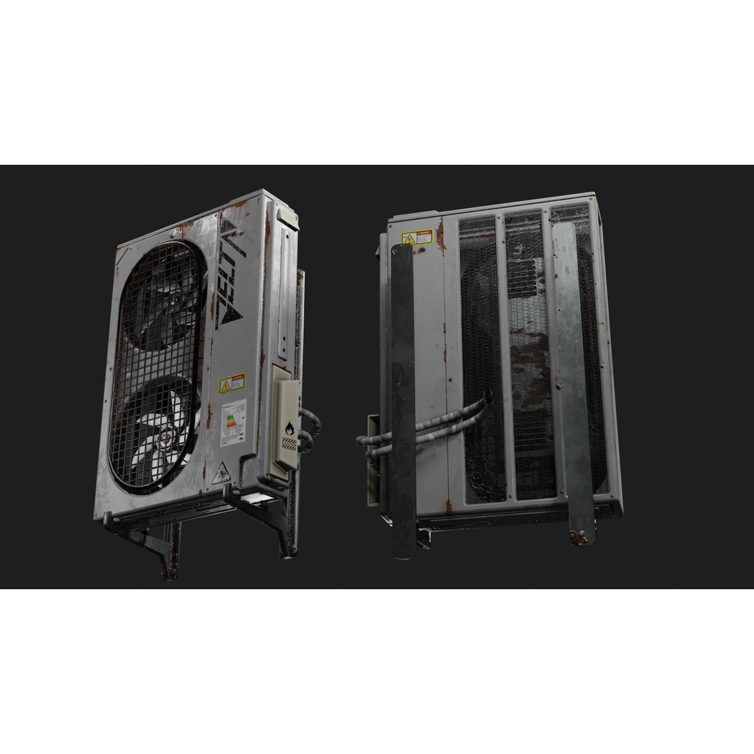 Air Conditioner 3D Model – Low Poly PBR Asset for Games, FBX - View 10