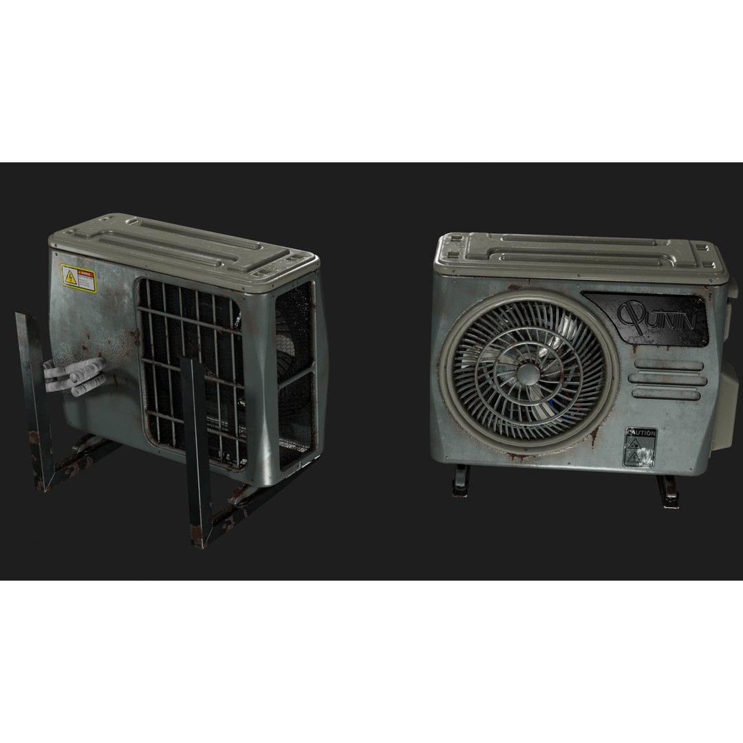Air Conditioner 3D Model – Low Poly PBR Asset for Games, FBX - View 11