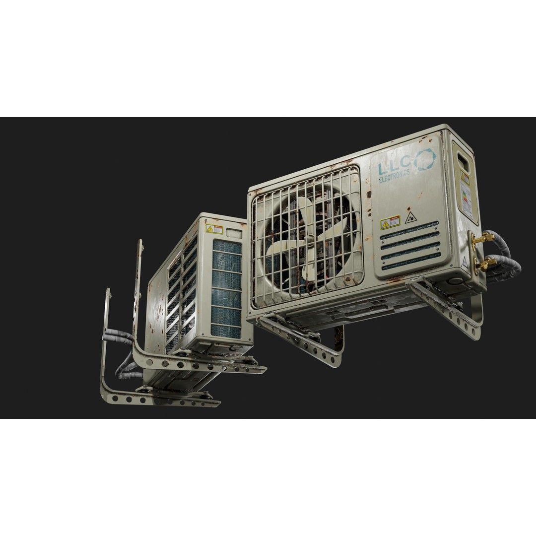 Air Conditioner 3D Model – Low Poly PBR Asset for Games, FBX - View 12