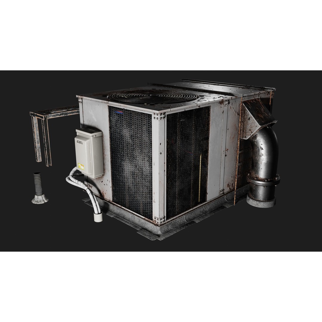 Air Conditioner 3D Model – Low Poly PBR Asset for Games, FBX - View 13