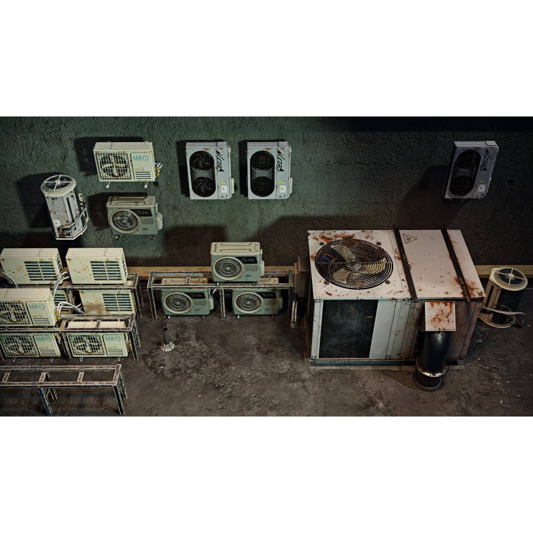 Air Conditioner 3D Model – Low Poly PBR Asset for Games, FBX - View 2