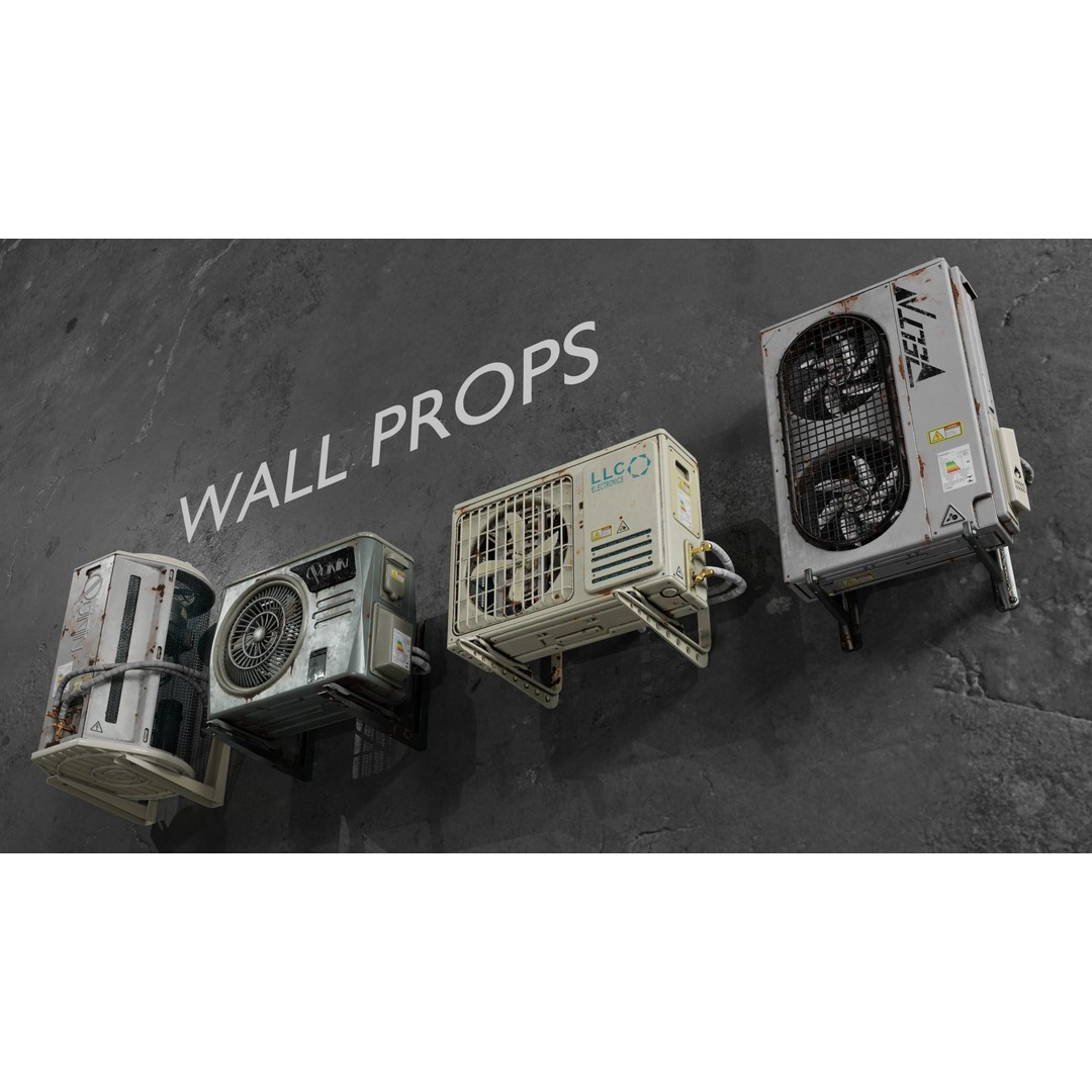 Air Conditioner 3D Model – Low Poly PBR Asset for Games, FBX - View 5
