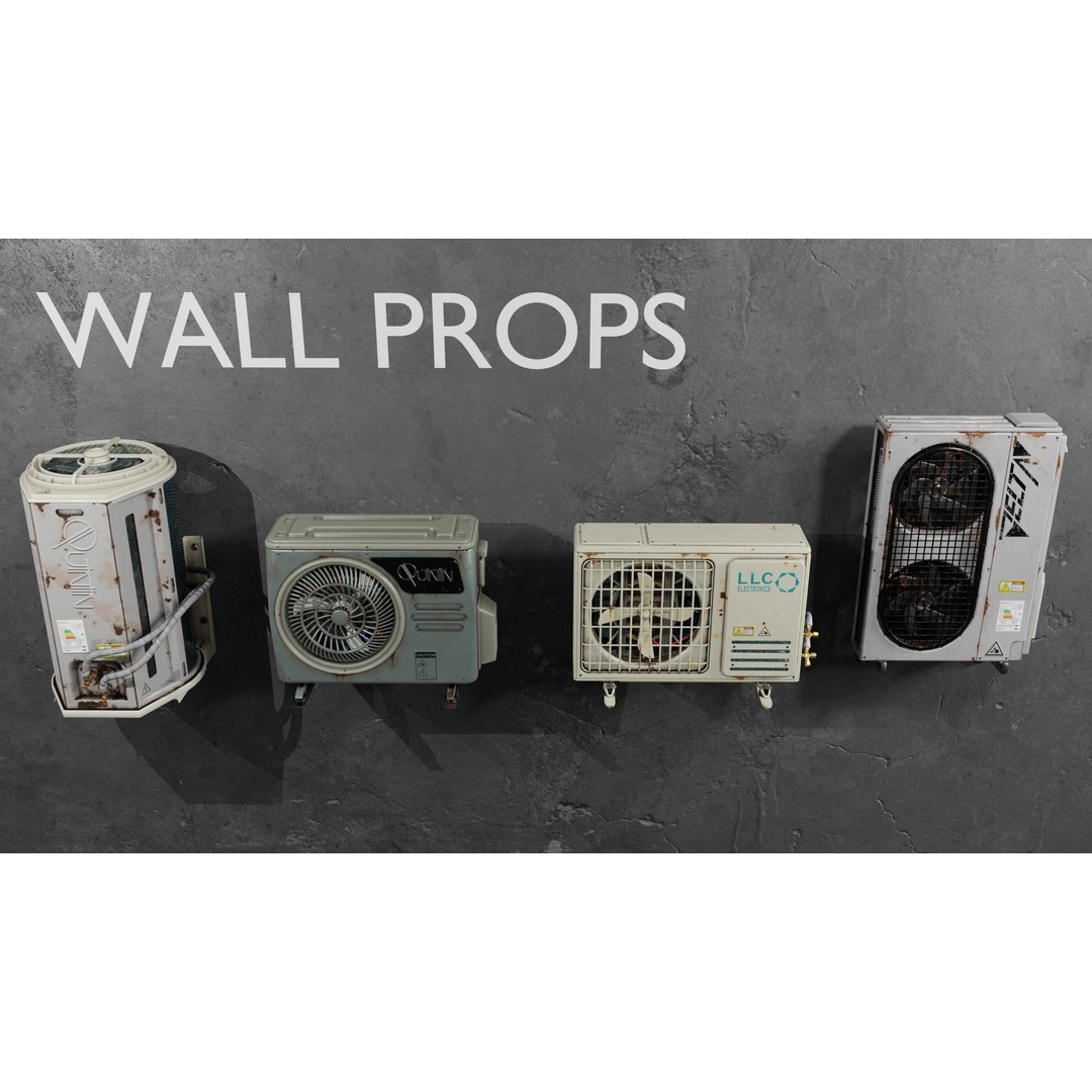 Air Conditioner 3D Model – Low Poly PBR Asset for Games, FBX - View 6