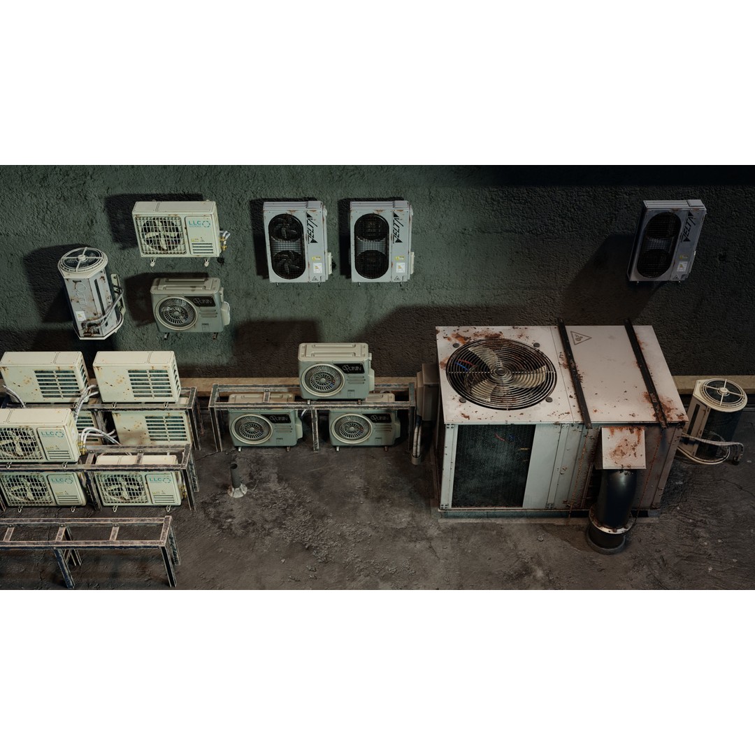 Air Conditioner 3D Model – Low Poly PBR Asset for Games, FBX - View 9