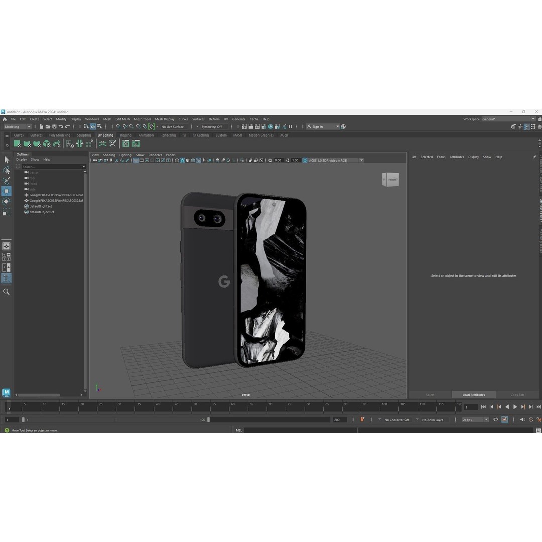 Google Pixel 8a Obsidian 3D Model – Low Poly Game Asset, FBX, OBJ, Blender