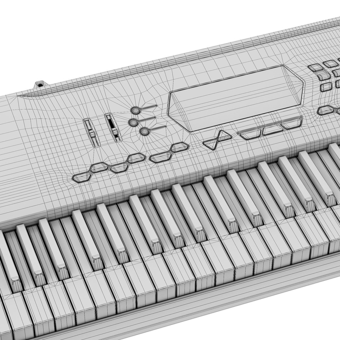 CASIO Synthesizer 3D Model – High Poly Musical Equipment, FBX, OBJ - View 11