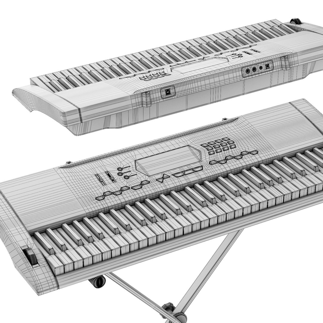 CASIO Synthesizer 3D Model – High Poly Musical Equipment, FBX, OBJ - View 9